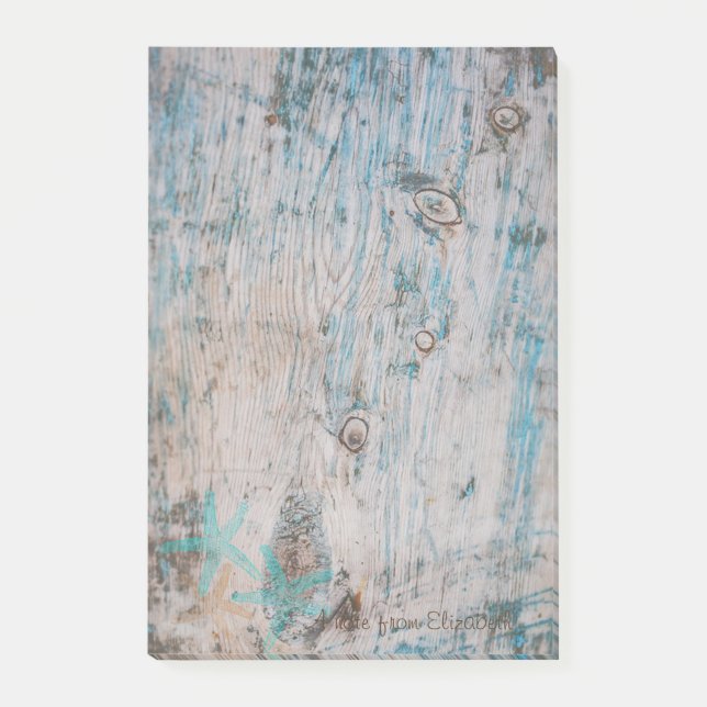 Notas Post-it® Moderna y elegante, textura de madera, costeros (Anverso)