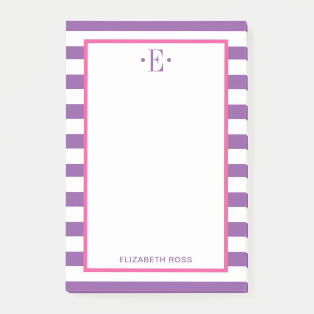 Notas Post-it® Moderno a rayas (Anverso)