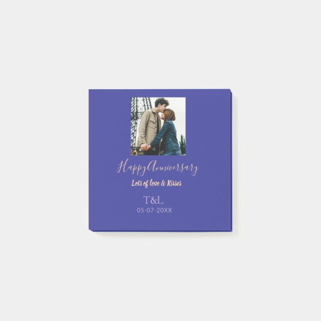 Notas Post-it® Moderno boho feliz aniversario añadir nombre naran (Anverso)