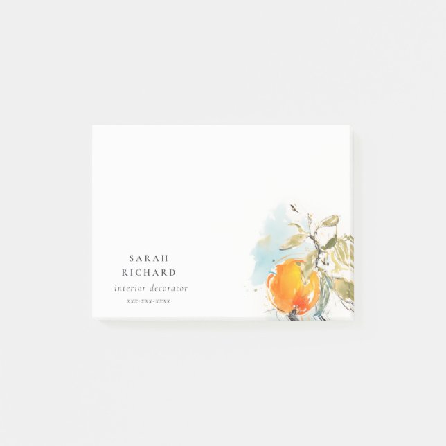 Notas Post-it® Moderno Boho Resumen Naranja Sketchy Garden (Anverso)