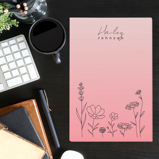 Notas Post-it® Moderno Boho Wildflowers Floral Pink (Subido por el creador)