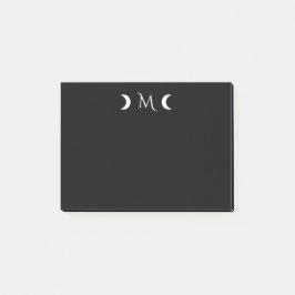 Notas Post-it® Moderno Crescent Moons Monograma Negro