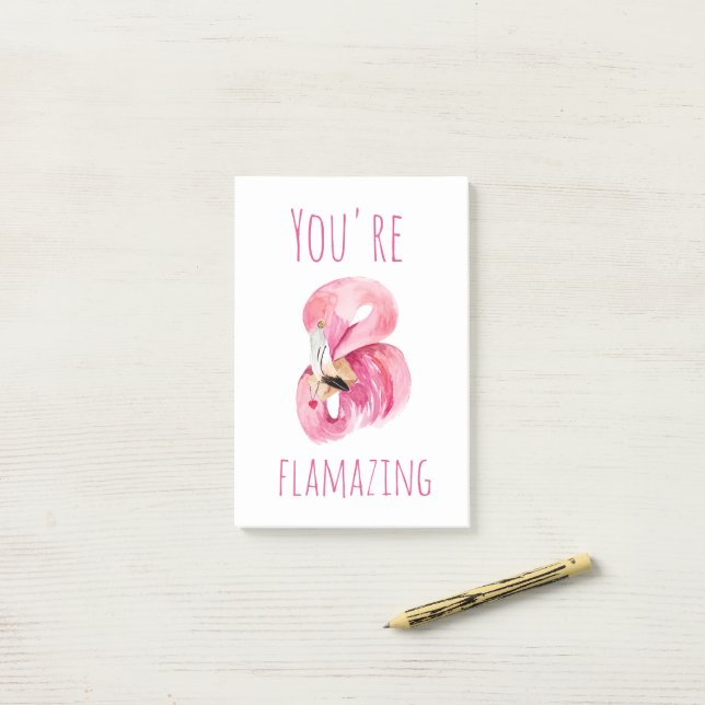 Notas Post-it® Moderno, Es Flamante Belleza Flamingo Rosa (Escritorio)
