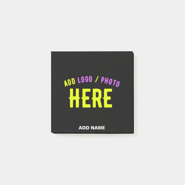 NOTAS POST-IT® MODERNO ESTILIZADO PERSONALIZABLE NEGRO VERIFICADO (Anverso)