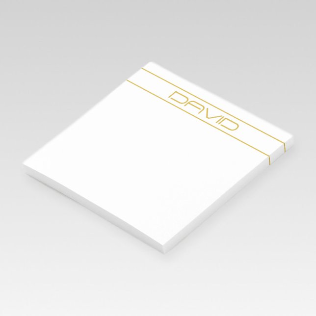 Notas Post-it® Moderno estilo Editable Gold Text & Line Stripes (Subido por el creador)