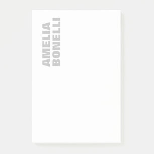 Notas Post-it® Moderno Gris Blanco Negrita Profesional Minimalist
