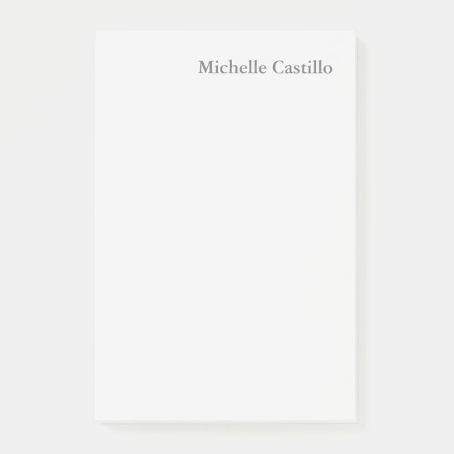 Notas Post-it® Moderno gris claro Minimalista profesional (Anverso)