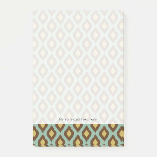 Notas Post-it® Moderno ikat tribal amarillo azul moderno (Anverso)