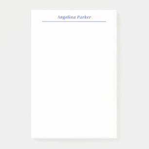 Notas Post-it® Moderno Minimalista sencillo blanco azul