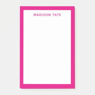 Notas Post-it® Moderno Monograma profesional de borde rosado cali