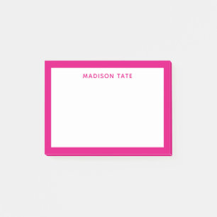 Notas Post-it® Moderno Monograma profesional de borde rosado cali