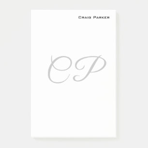 Notas Post-it® Moderno Monograma Profesional Llanto Minimalista