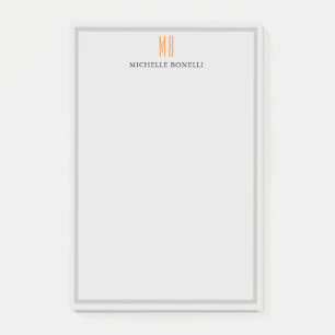 Notas Post-it® Moderno Monograma Profesional Simple Mínimo