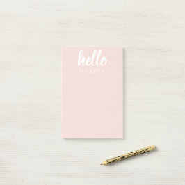 Notas Post-it® Moderno Pastel Pink Hello Y You Name