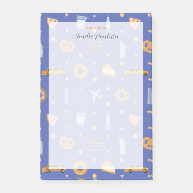 Notas Post-it® Moderno patrón de la ciudad de Nueva York nombre a (Anverso)