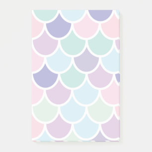 Notas Post-it® Moderno Patrón De Sirena Con Nombre Y Bonito Paste