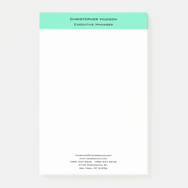 Notas Post-it® Moderno profesional Minimalista simple llano (Anverso)