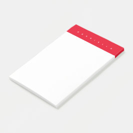 Notas Post-it® Moderno Red Minimalista Pequeño Nombre Negrita