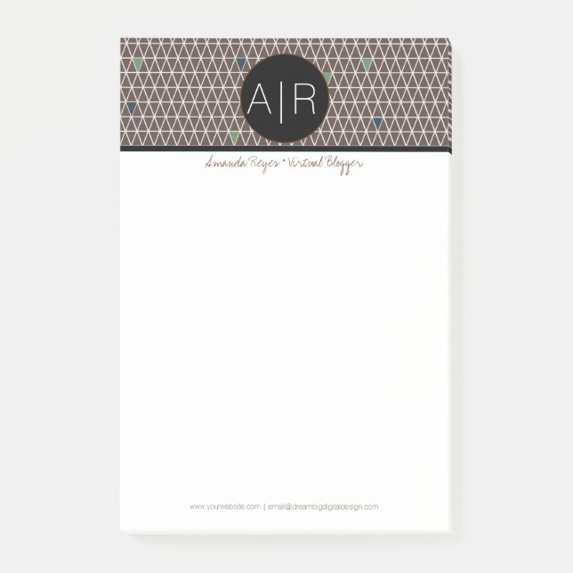 Notas Post-it® Moderno resumen camo triangular (Anverso)