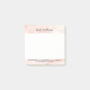 Notas Post-it® Moderno Rosa-oro Marble Swirls