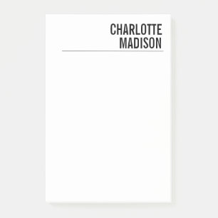 Notas Post-it® Moderno Simple Blanco Minimalista Sencillo 