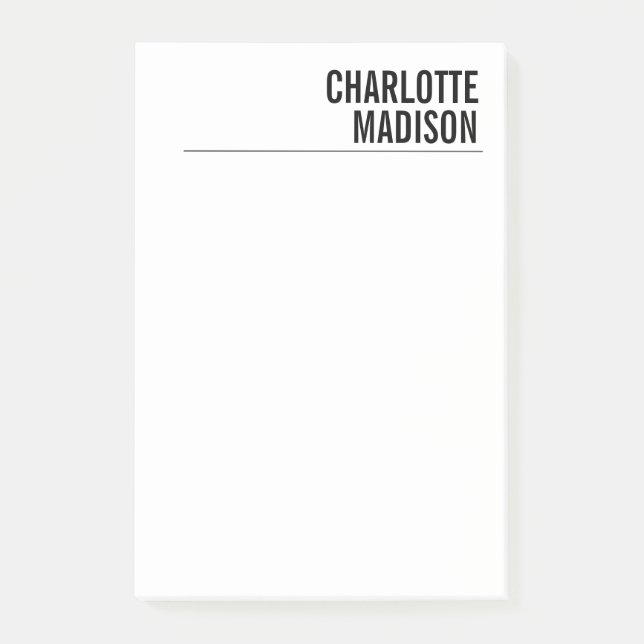 Notas Post-it® Moderno Simple Blanco Minimalista Sencillo  (Anverso)