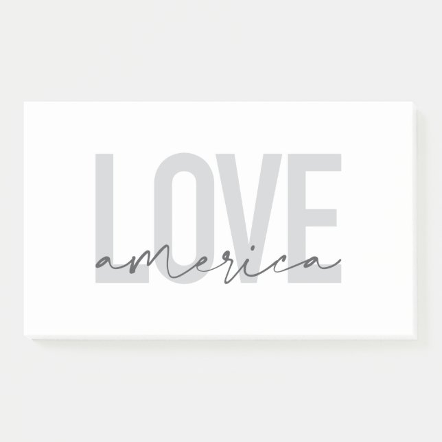 Notas Post-it® Moderno, simple, moda, diseño fresco de Love Ameri (Anverso)