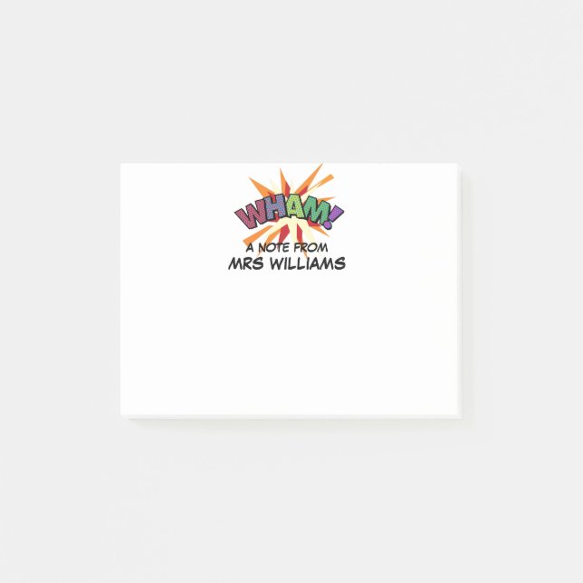 Notas Post-it® Moderno Simple Personalizado Libro de Cómic WHAM (Anverso)