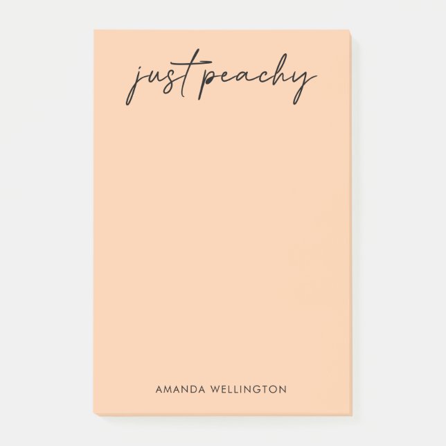Notas Post-it® Moderno simple, sólo peachy personalizado (Anverso)