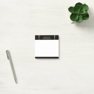 Notas Post-it® Moderno y elegante profesional en negro y oro