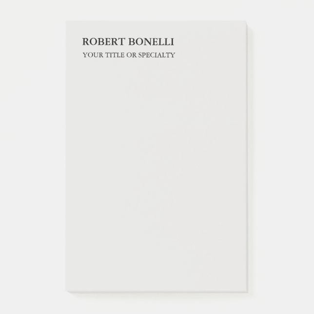 Notas Post-it® Moderno y exclusivo estilo Platino Gris Minimalist (Anverso)