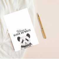 Moderno Y Gracioso Panda Blanco Y Negro Con Cita