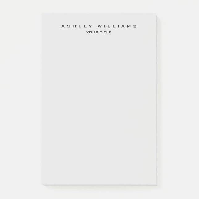 Notas Post-it® Moderno y sencillo gris profesional (Anverso)