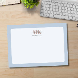 Notas Post-it® Modert Mocha Mousse Monogram Dusty Blue