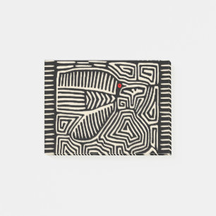 Notas Post-it® Mola Pájaro Indio Kuna de Panamá - Blanco Negro