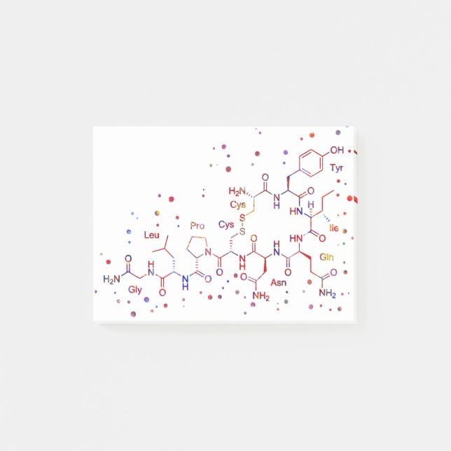 Notas Post-it® Molécula de la oxitocina, moléculas del amor (Anverso)