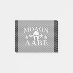 Notas Post-it® Molon Labe Guerrero Espartano 5 estrellas Carbono