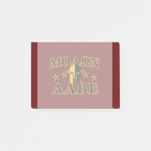 Notas Post-it® Molon Labe Guerrero Espartano Golden Burgundy