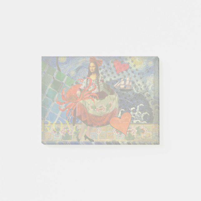 Notas Post-it® Mona Lisa Fun Zodiac Whimsical (Anverso)
