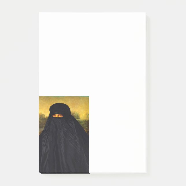 Notas Post-it® Mona Lisa oculta detrás de Burqa (Anverso)