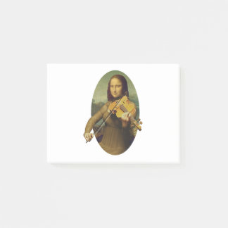 Notas Post-it® Mona Lisa Practicando Violín o Viola