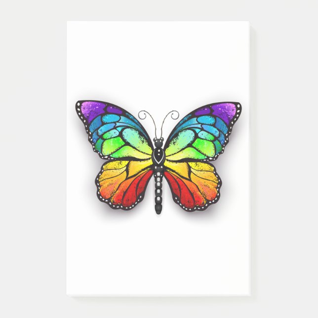 Notas Post-it® Monarca de mariposa arco iris (Anverso)