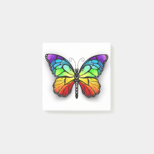 Notas Post-it® Monarca de mariposa arcoiris (Anverso)