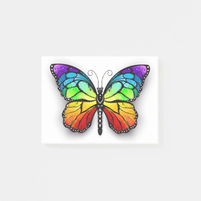 Notas Post-it® Monarca de mariposa arcoiris (Anverso)