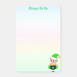 Notas Post-it® Monedas verdes de elfos y oro en colores pastel Li