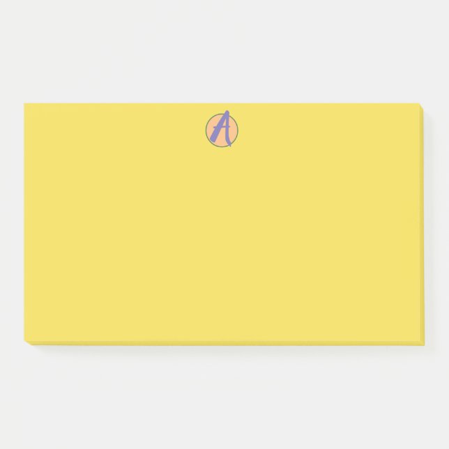 Notas Post-it®, MONOGRAM PERSONALIZADO de 4" x 3" (Anverso)