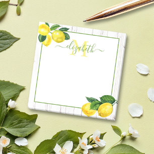 Notas Post-it® Monograma acuarela en madera rústica de campo