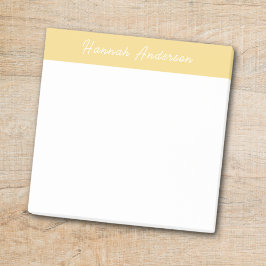 Notas Post-it® Monograma amarillo Minimalista moderno Nombre comp