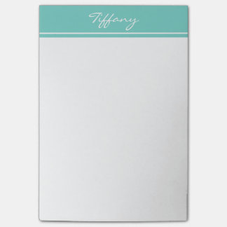 Notas Post-it® Monograma azul famoso