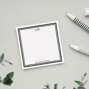 Notas Post-it® Monograma blanco negro